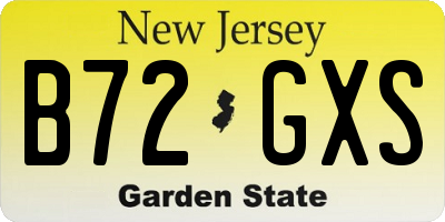 NJ license plate B72GXS