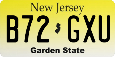 NJ license plate B72GXU