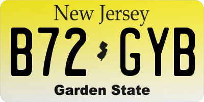 NJ license plate B72GYB
