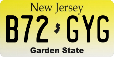 NJ license plate B72GYG