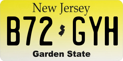 NJ license plate B72GYH