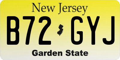 NJ license plate B72GYJ