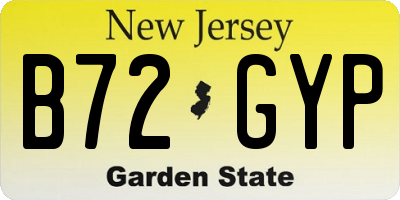 NJ license plate B72GYP