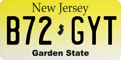 NJ license plate B72GYT