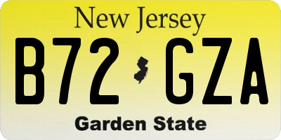 NJ license plate B72GZA