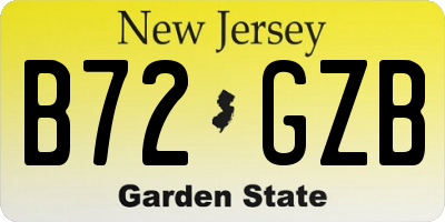 NJ license plate B72GZB