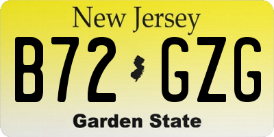 NJ license plate B72GZG