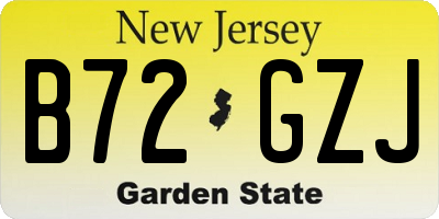 NJ license plate B72GZJ