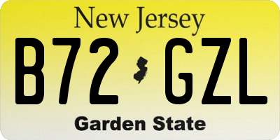 NJ license plate B72GZL