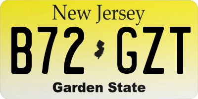 NJ license plate B72GZT