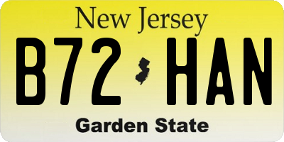 NJ license plate B72HAN