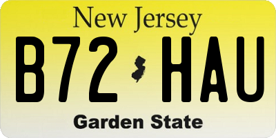 NJ license plate B72HAU