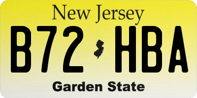NJ license plate B72HBA