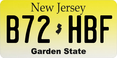 NJ license plate B72HBF