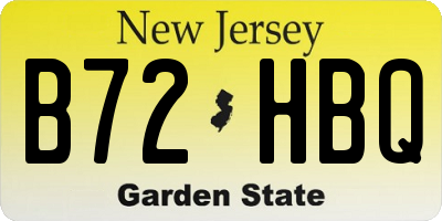 NJ license plate B72HBQ