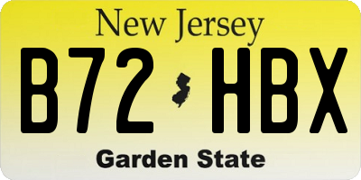 NJ license plate B72HBX