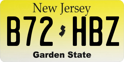 NJ license plate B72HBZ