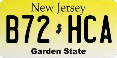 NJ license plate B72HCA