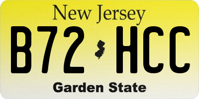 NJ license plate B72HCC