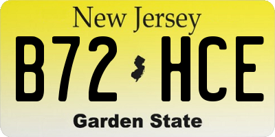 NJ license plate B72HCE