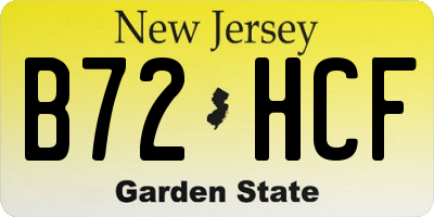 NJ license plate B72HCF