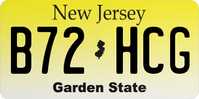 NJ license plate B72HCG