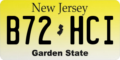NJ license plate B72HCI