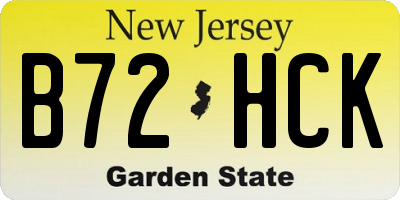 NJ license plate B72HCK