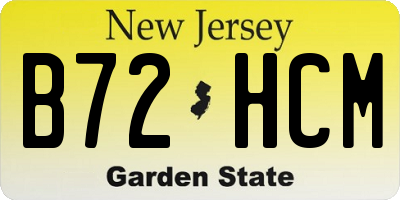 NJ license plate B72HCM