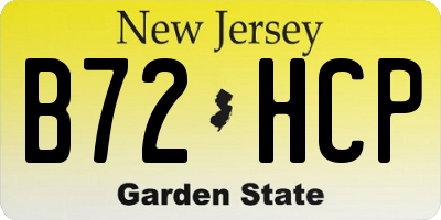 NJ license plate B72HCP