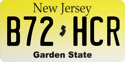 NJ license plate B72HCR