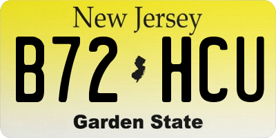 NJ license plate B72HCU