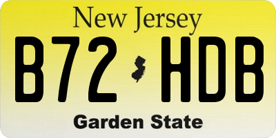 NJ license plate B72HDB