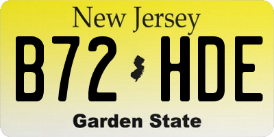 NJ license plate B72HDE