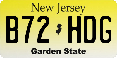 NJ license plate B72HDG
