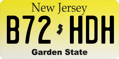 NJ license plate B72HDH