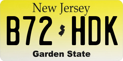 NJ license plate B72HDK