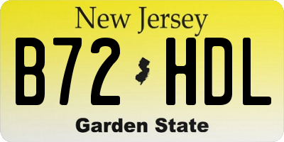 NJ license plate B72HDL