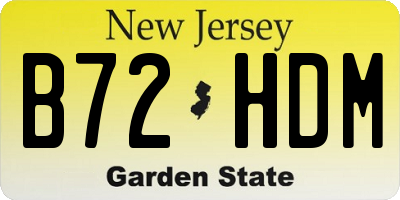 NJ license plate B72HDM