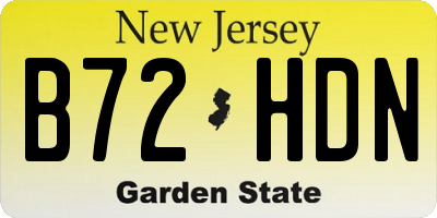 NJ license plate B72HDN