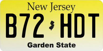 NJ license plate B72HDT