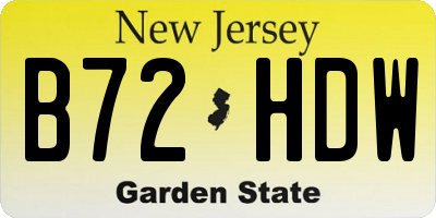 NJ license plate B72HDW