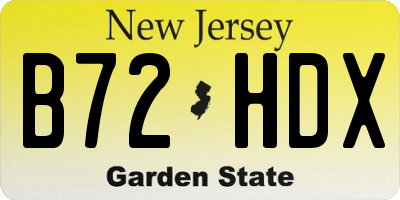 NJ license plate B72HDX