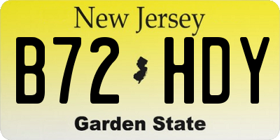 NJ license plate B72HDY