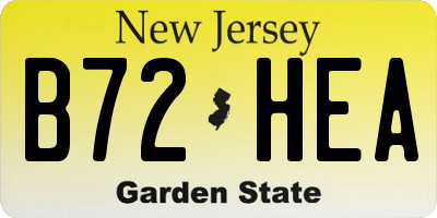 NJ license plate B72HEA