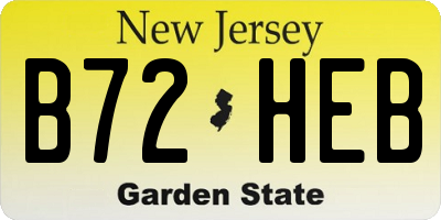 NJ license plate B72HEB