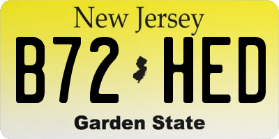 NJ license plate B72HED