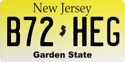 NJ license plate B72HEG