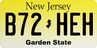 NJ license plate B72HEH