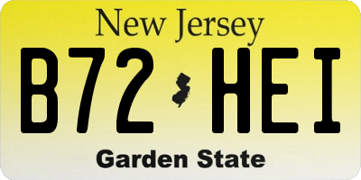 NJ license plate B72HEI